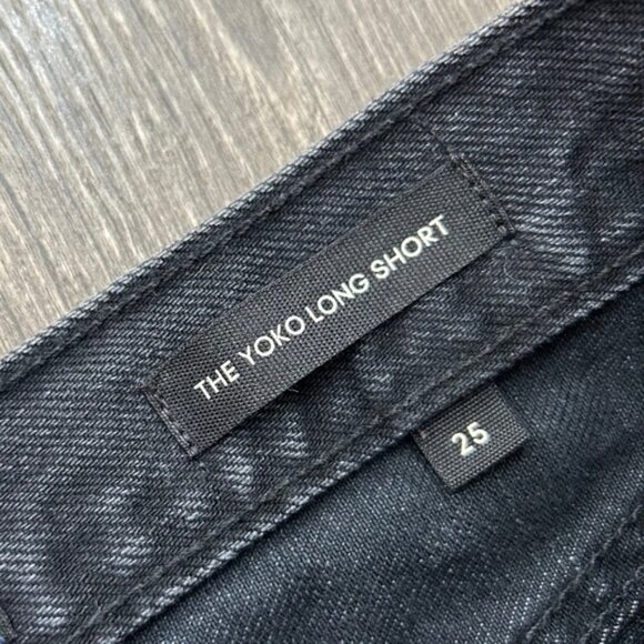Aritzia Denim Forum Yoko Bermuda Jorts Jean Shorts Denim Long Black Cutoffs 25 - Picture 5 of 9